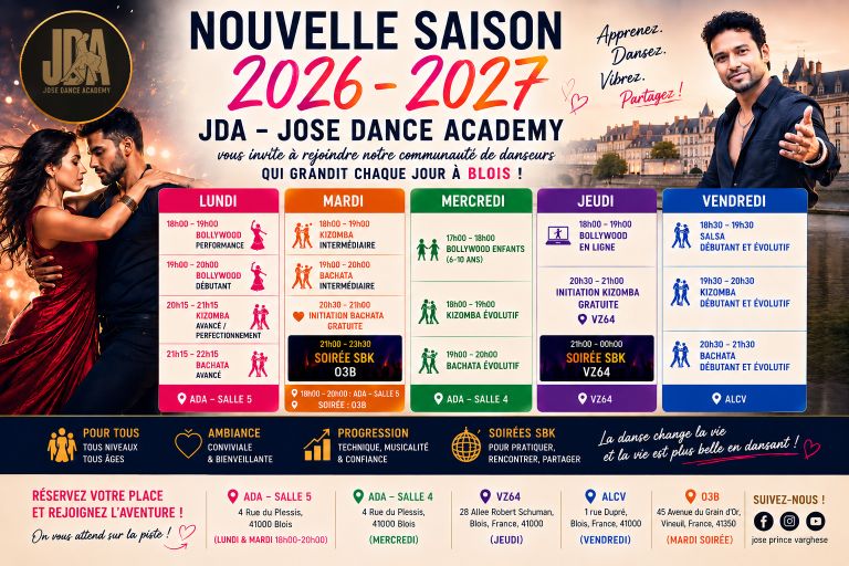 nouvelle saison de danse 2026–2027 commence a Blois aves jose